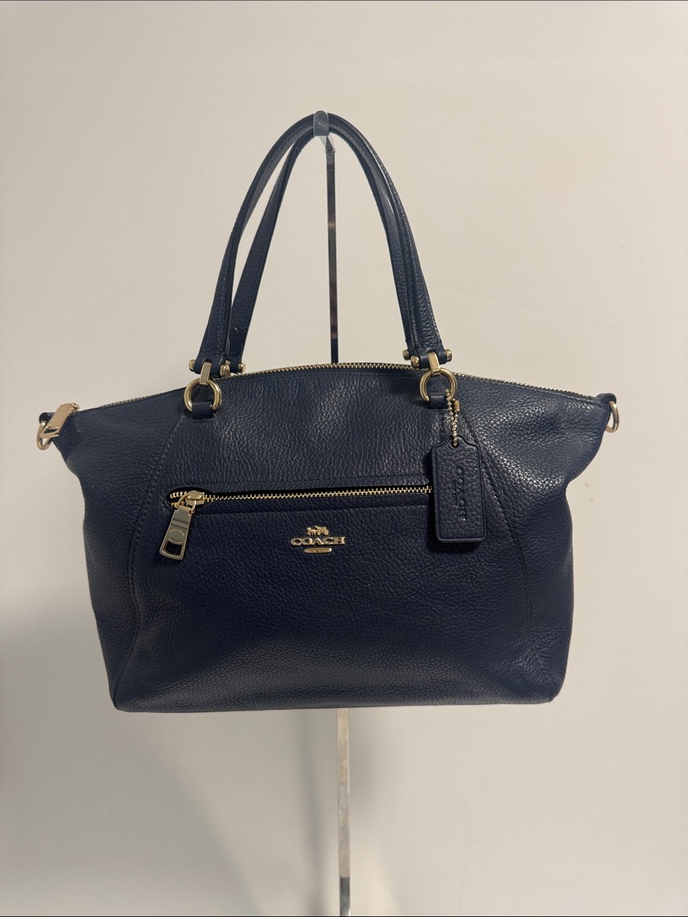 Coach Prairie Satchel Navy With Good Hardware Crossbody Strap Not Included